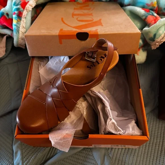 Kork-Ease Brown Leather Mules with Studded Detail - Picture 2 of 2